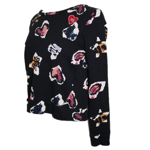 ONLY Cropped Embroidered Graphic Sweatshirt Top XS - Picture 4 of 11